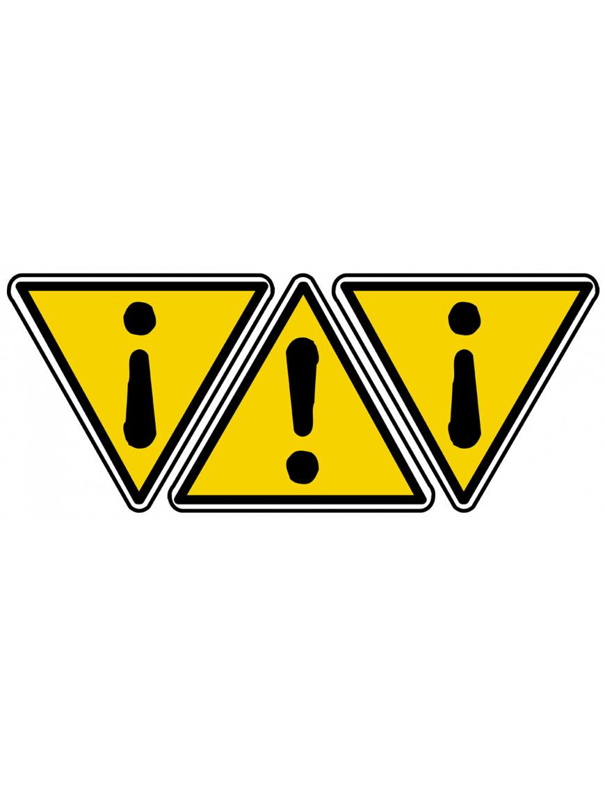 danger général (3fois 10x9cm) - Sticker/autocollant danger général (3fois 10x9cm) - Sticker/autocollant