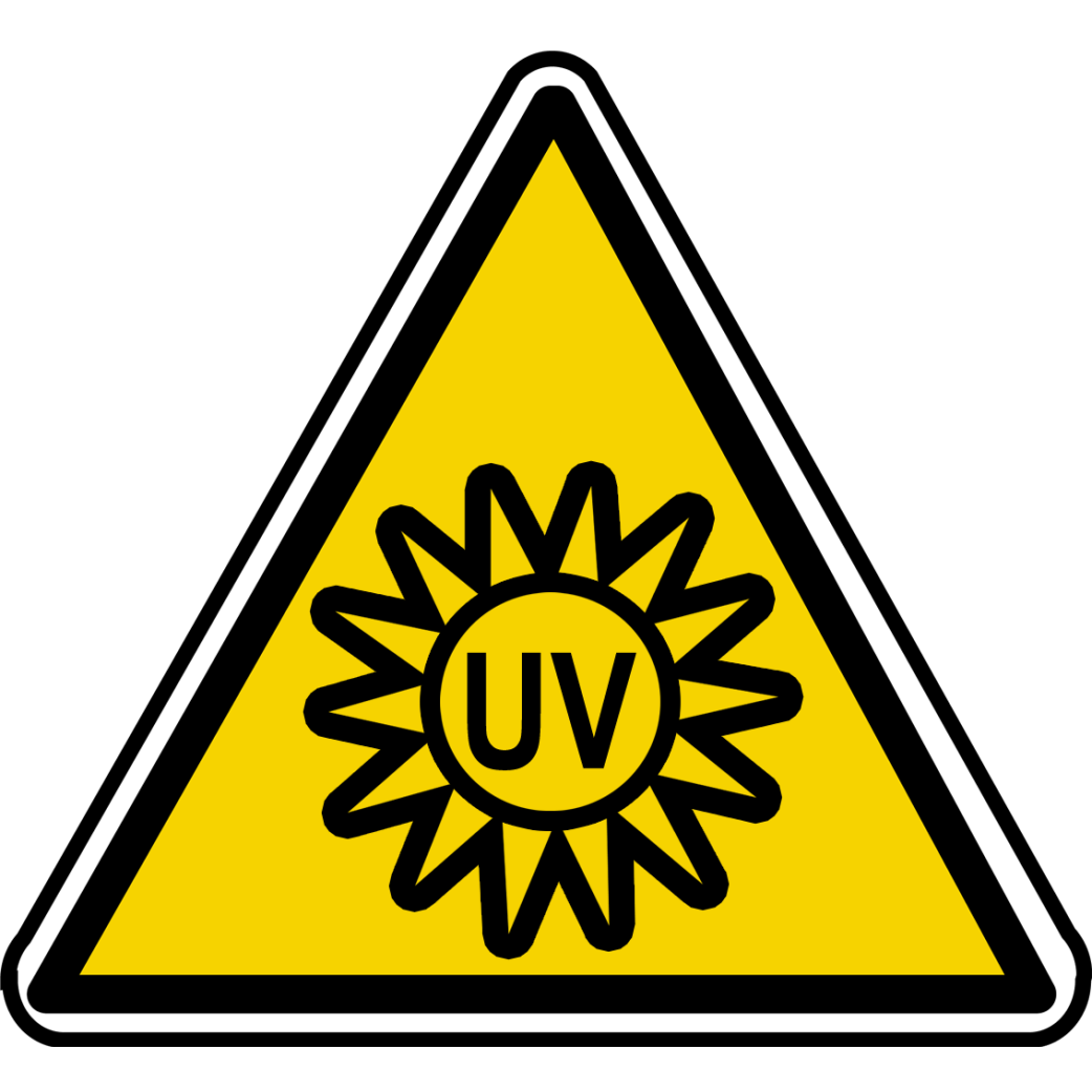 lampe UV dangereuse (15x13.5cm) - Sticker/autocollant