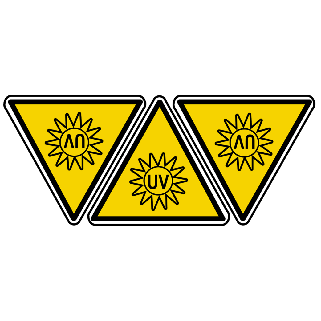 lampe UV dangereuse (3fois 5x4.5cm) - Sticker/autocollant