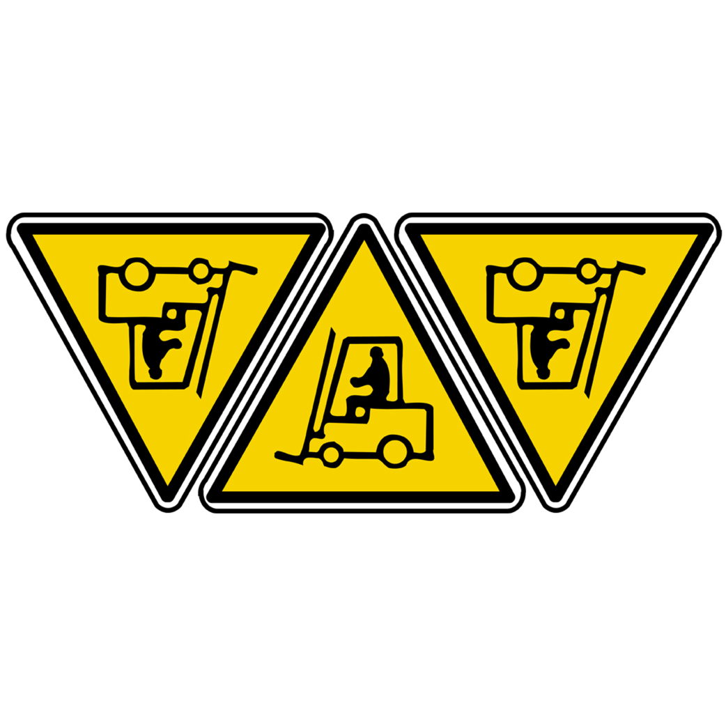 passage véhicules manutention (3fois 10x9cm) - Sticker/autocollant