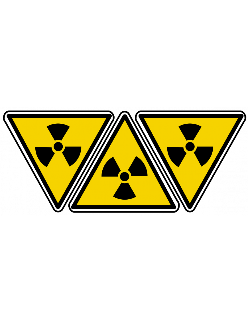 radiations ionisantes (3fois 5x4.5cm) - Sticker/autocollant radiations ionisantes (3fois 5x4.5cm) - Sticker/autocollant