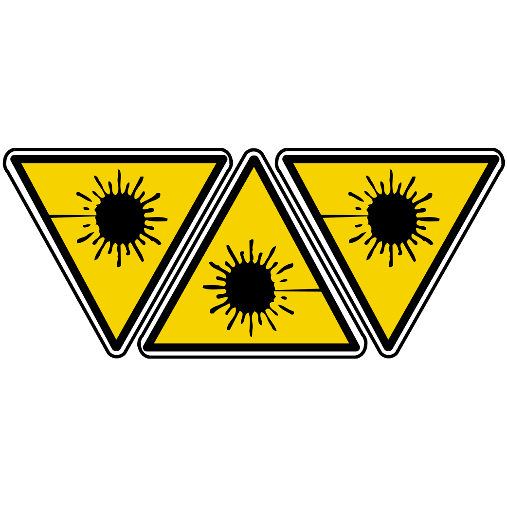 rayonnement laser (3fois 5x4.5cm) - Sticker/autocollant