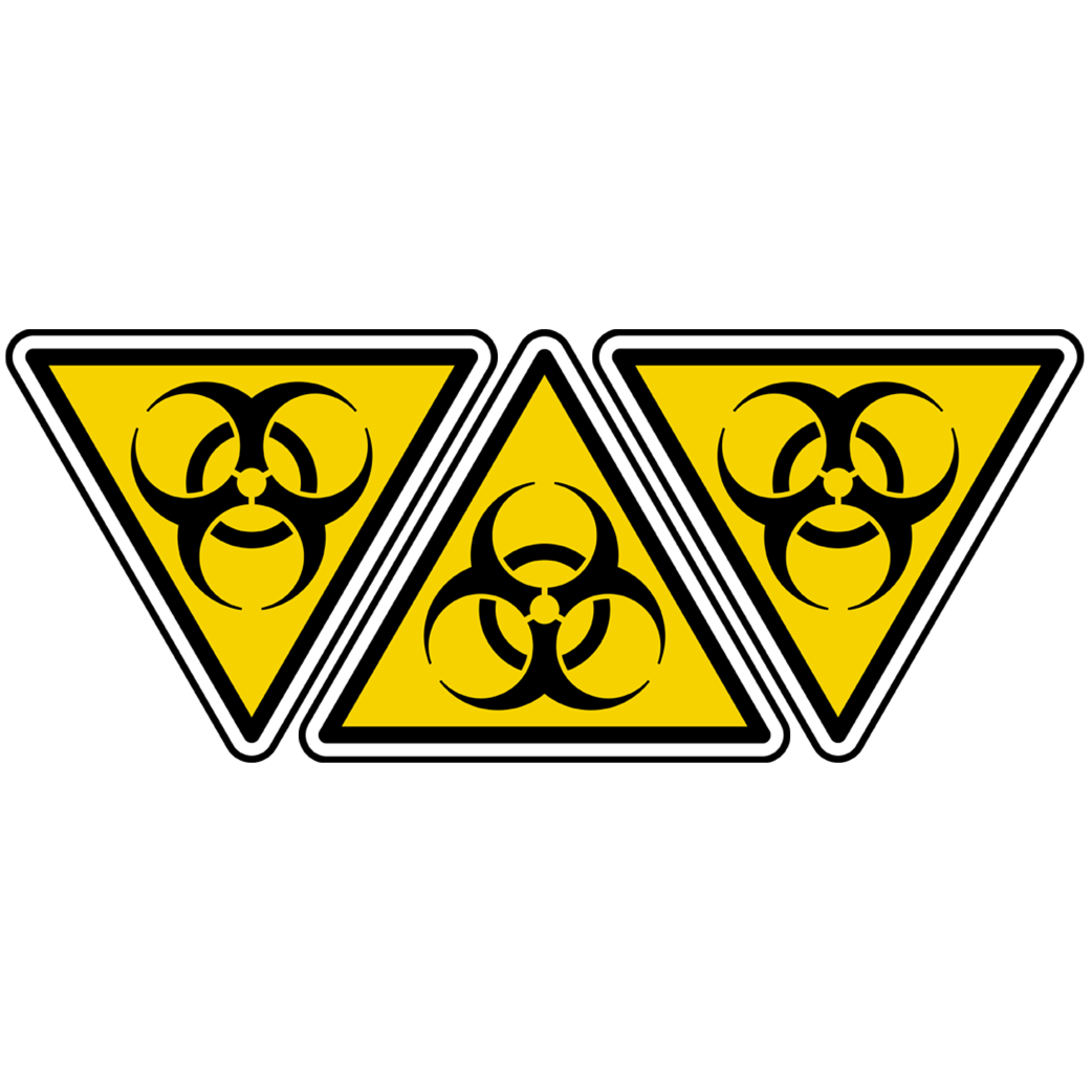 risque biologique (3fois 10x9cm) - Sticker/autocollant