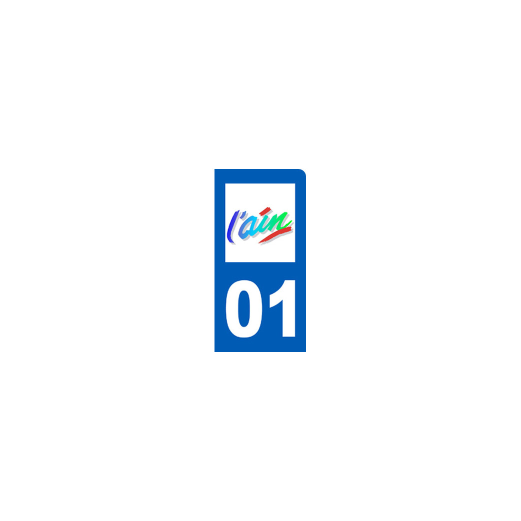 immatriculation motard l'Ain (6x3cm) - Sticker/autocollant