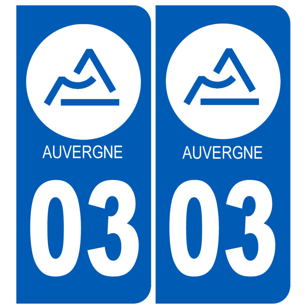 immatriculation 03 Auvergne - Sticker/autocollant