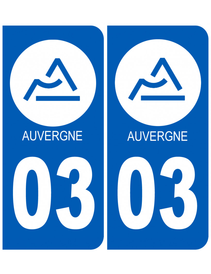 immatriculation 03 Auvergne - Sticker/autocollant