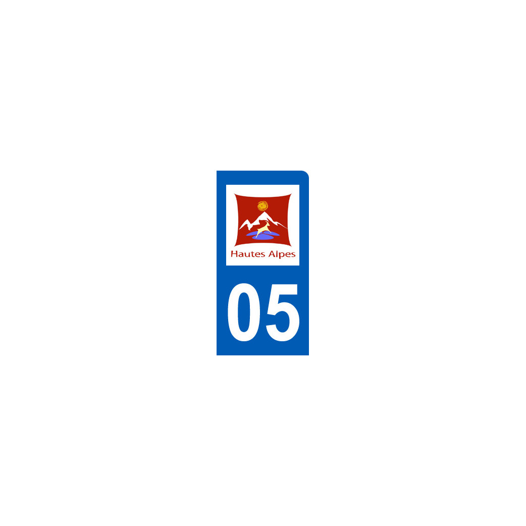 immatriculation motard 05 Hautes Alpes (6x3cm) - Sticker/autocollant