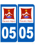 immatriculation 05 Hautes-Alpes - Sticker/autocollant