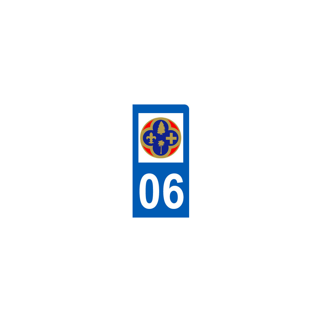 immatriculation motard 06 Alpes Maritimes (6x3cm) - Sticker/autocollant
