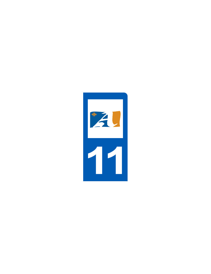 immatriculation motard 11 Aude (6x3cm) - Sticker/autocollant