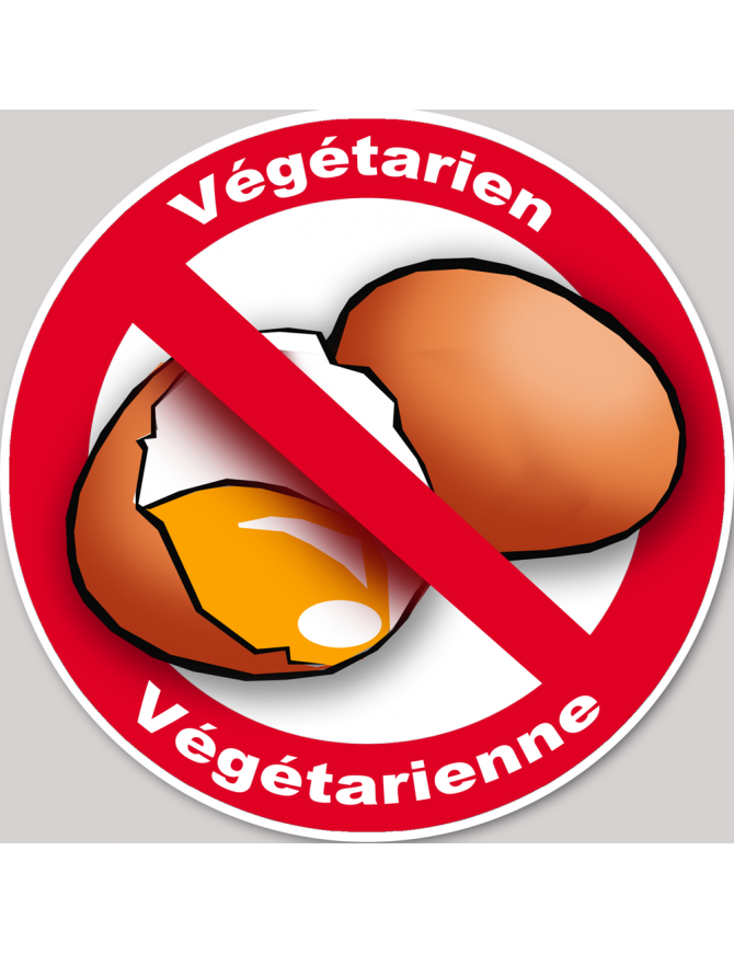 végétarien et végétarienne oeufs - 15cm - Sticker/autocollant