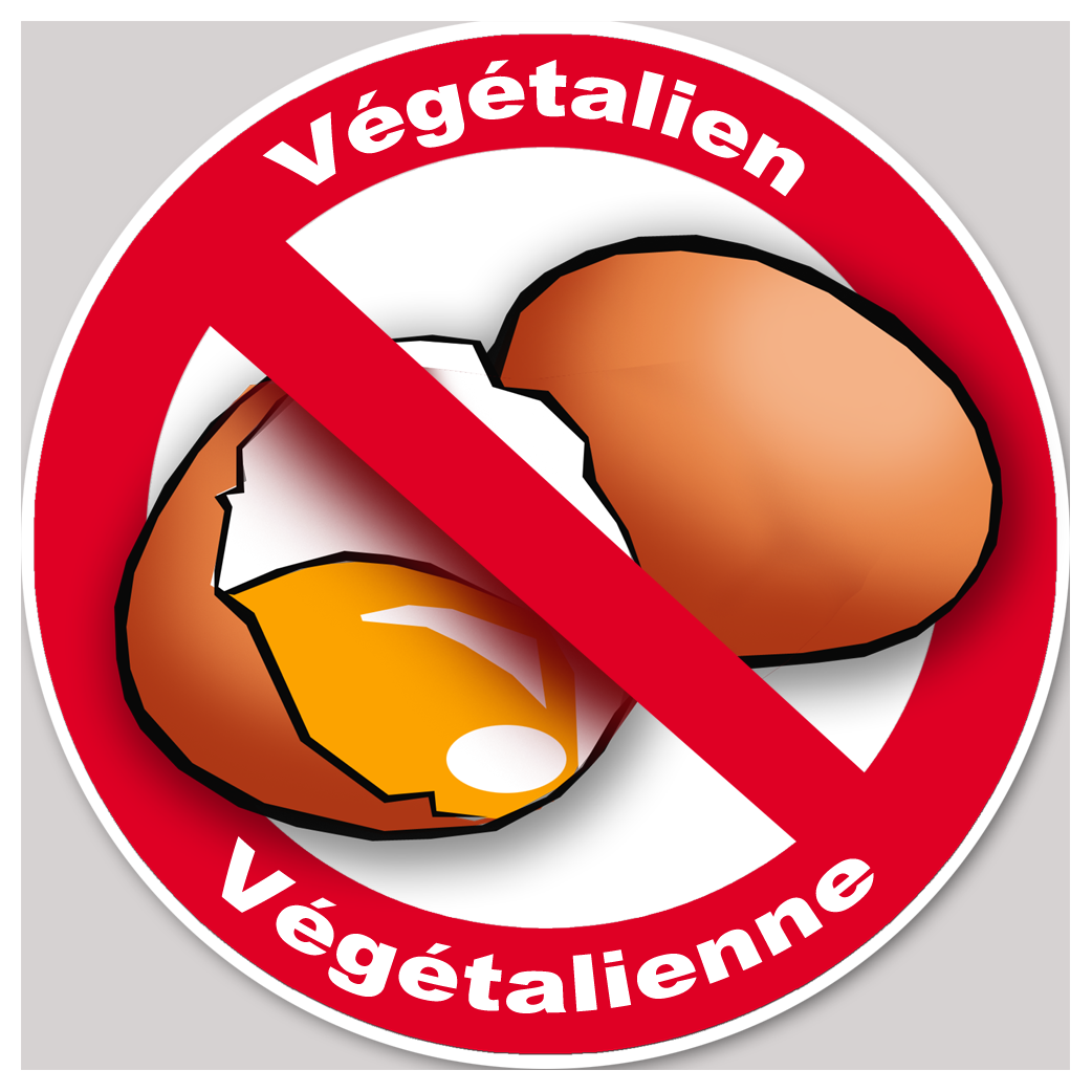 végétalien et végétalienne oeufs - 15cm - Sticker/autocollant
