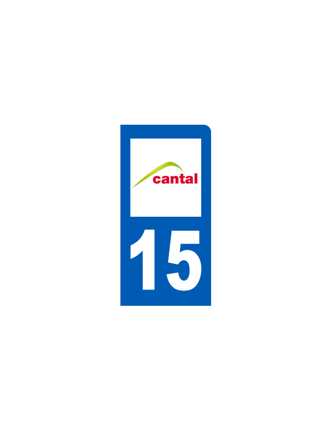 immatriculation motard 15 cantal (6x3cm) - Sticker/autocollant