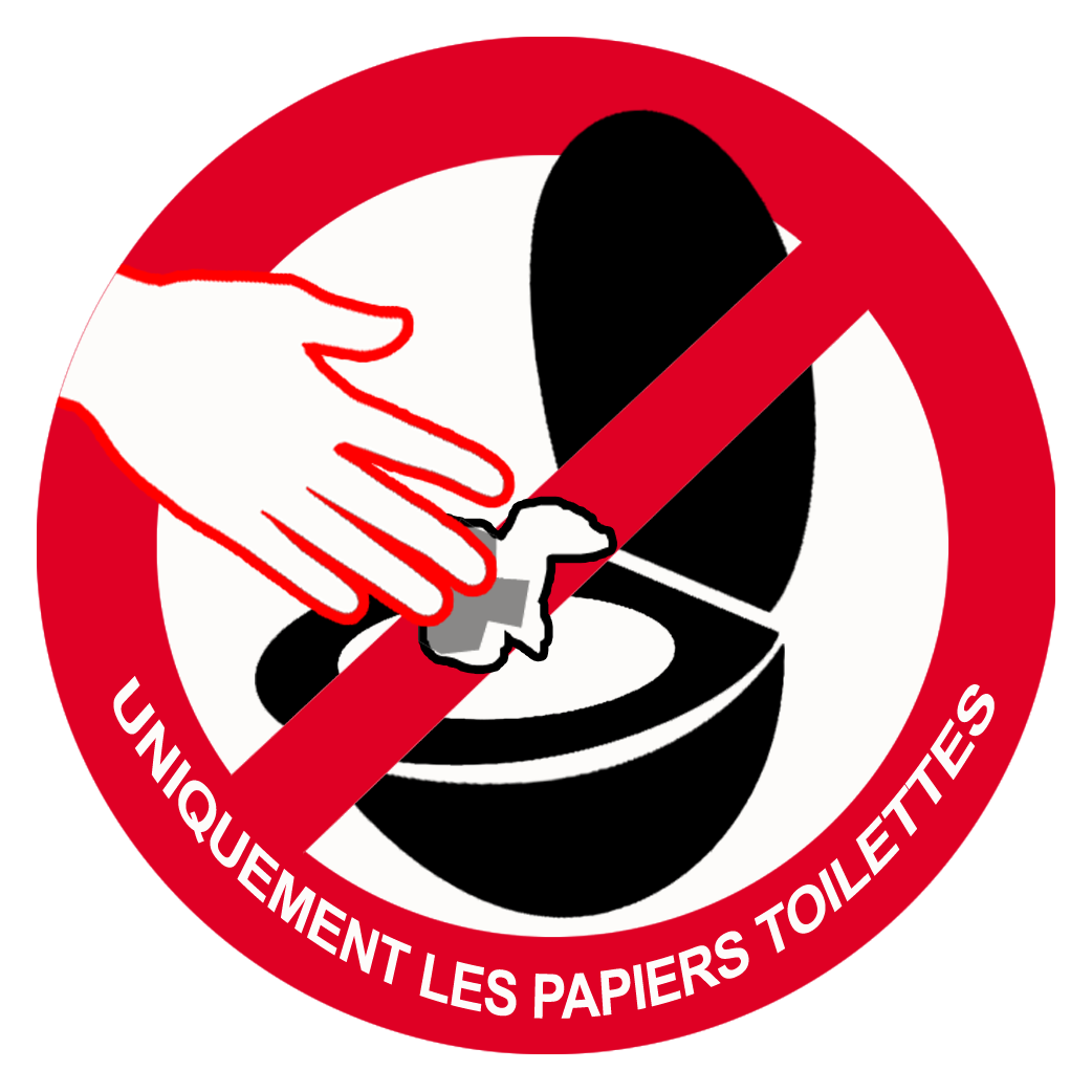 ne rien jeter hors papier toilettes dans les WC - 10cm - Sticker/autocollant
