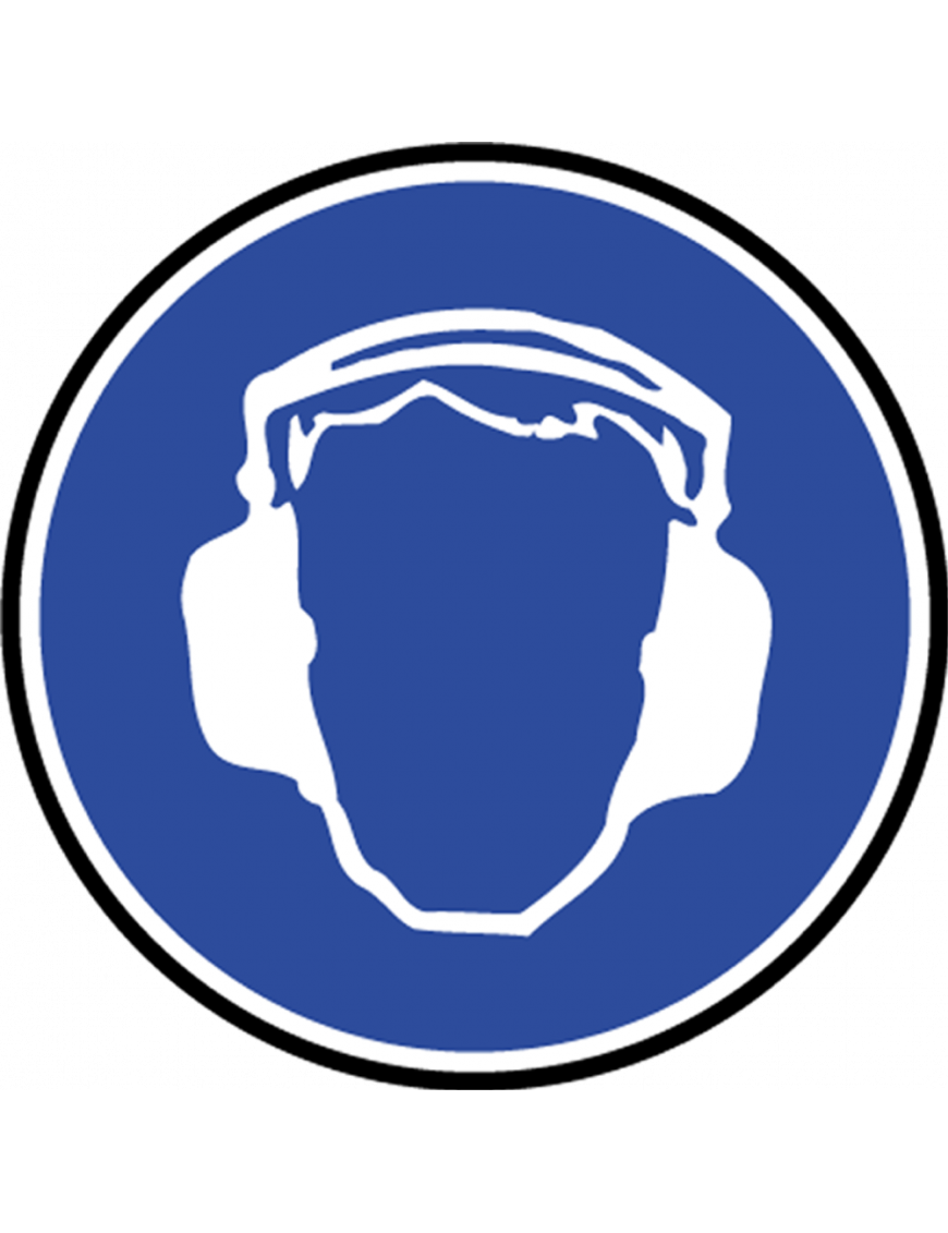 Protection ouie obligatoire - 10cm - Sticker/autocollant