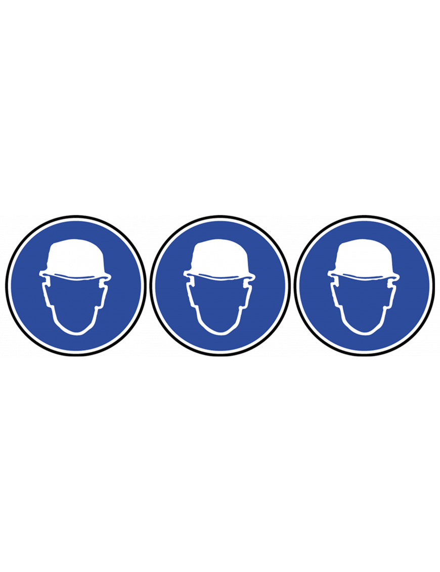 Protection tête obligatoire - 3fois 5cm - Sticker/autocollant Protection tête obligatoire - 3fois 5cm - Sticker/autocollant