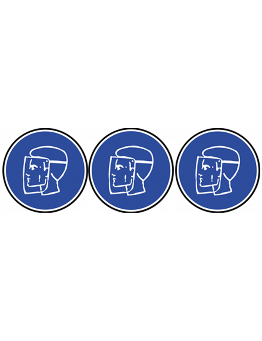 Protection visage obligatoire - 3fois 10cm - Sticker/autocollant Protection visage obligatoire - 3fois 10cm - Sticker/autocollant