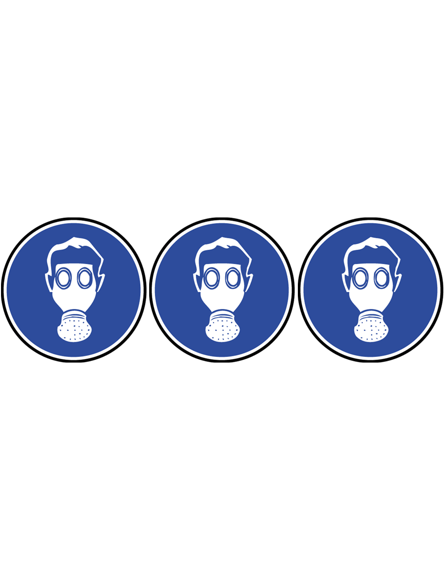 Protection voie respiratoire - 3fois 5cm - Sticker/autocollant Protection voie respiratoire - 3fois 5cm - Sticker/autocollant