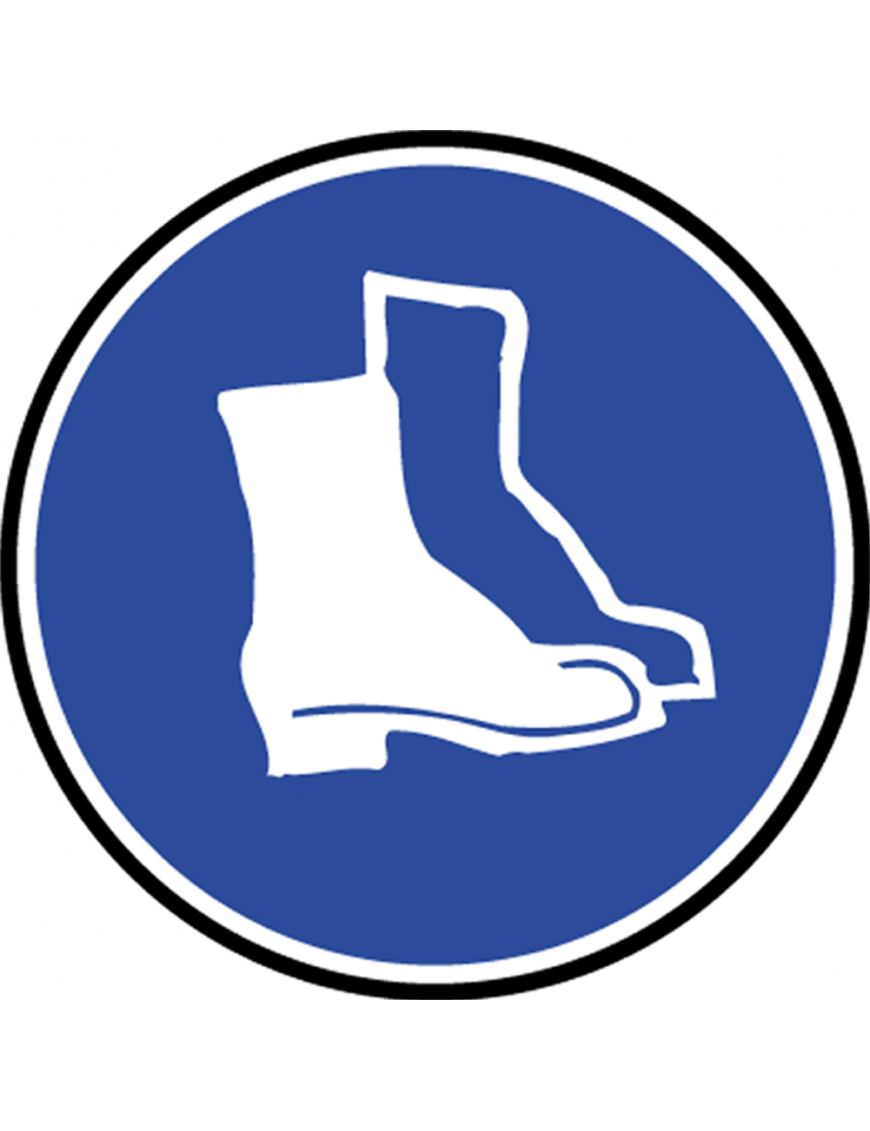protection pied obligatoire - 10cm - Sticker/autocollant protection pied obligatoire - 10cm - Sticker/autocollant