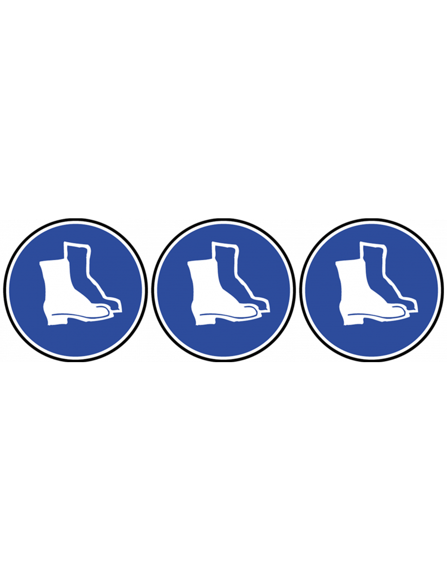 protection pied obligatoire - 3fois 5cm - Sticker/autocollant protection pied obligatoire - 3fois 5cm - Sticker/autocollant
