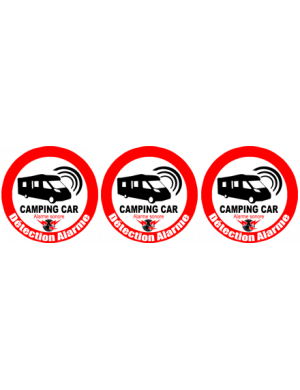 Alarme pour camping car - 3fois 5cm - Sticker/autocollant