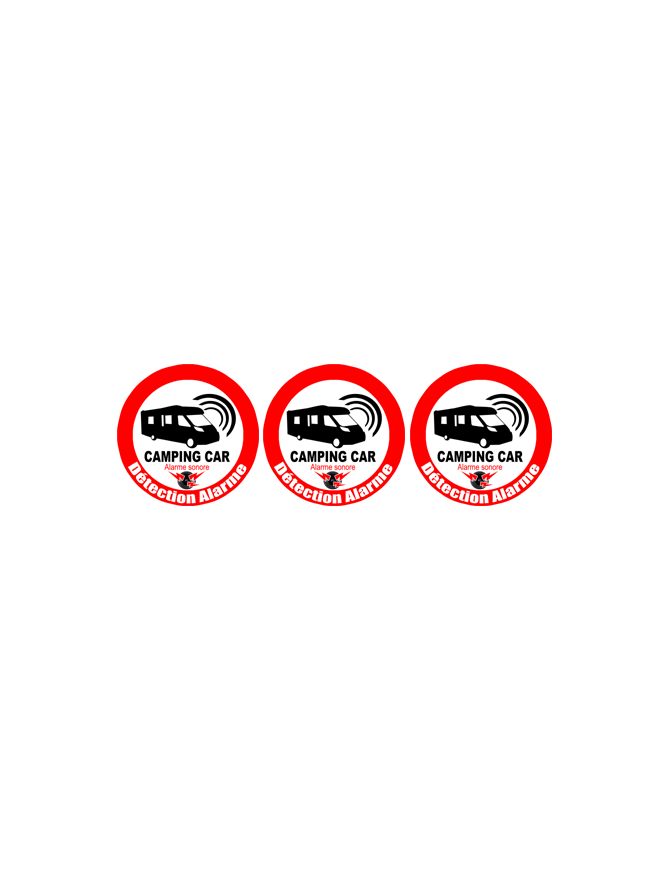 Alarme pour camping car - 3fois 5cm - Sticker/autocollant