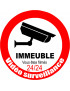 vidéo surveillance Immeuble - 20cm - Sticker/autocollant