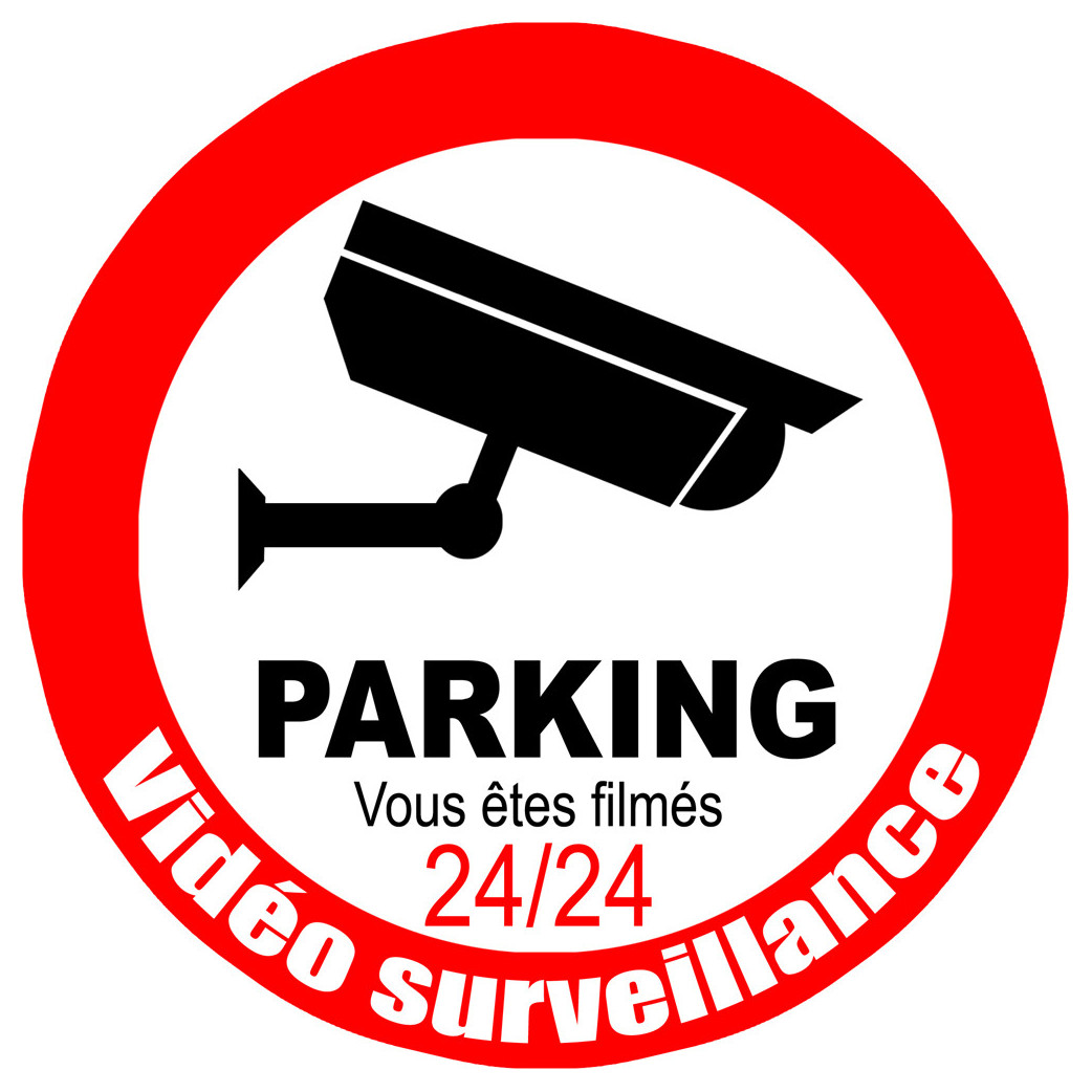 vidéo surveillance Parking - 10cm - Sticker/autocollant