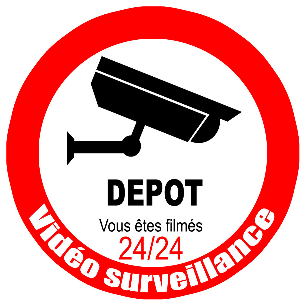 vidéo surveillance DEPOT - 20cm - Sticker/autocollant