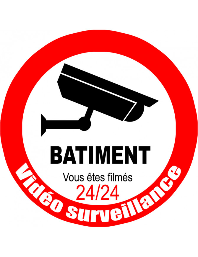 vidéo surveillance BATIMENT - 20cm - Sticker/autocollant