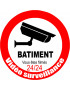 vidéo surveillance BATIMENT - 20cm - Sticker/autocollant