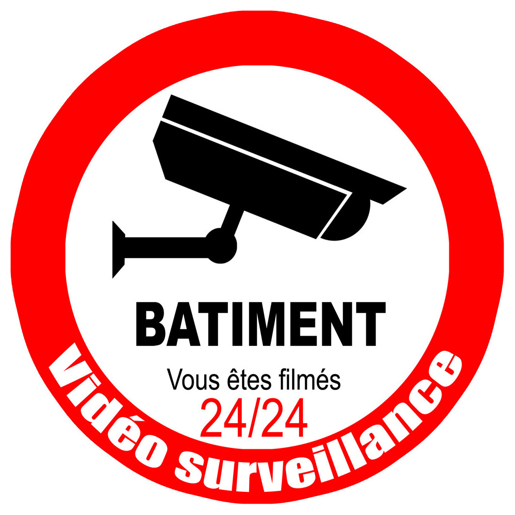 vidéo surveillance BATIMENT - 10cm - Sticker/autocollant