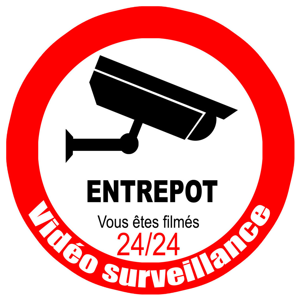 vidéo surveillance ENTREPOT - 20cm - Sticker/autocollant