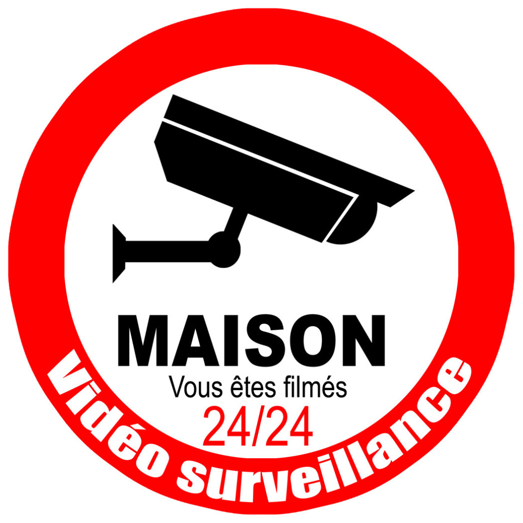 vidéo surveillance Maison - 15cm - Sticker/autocollant