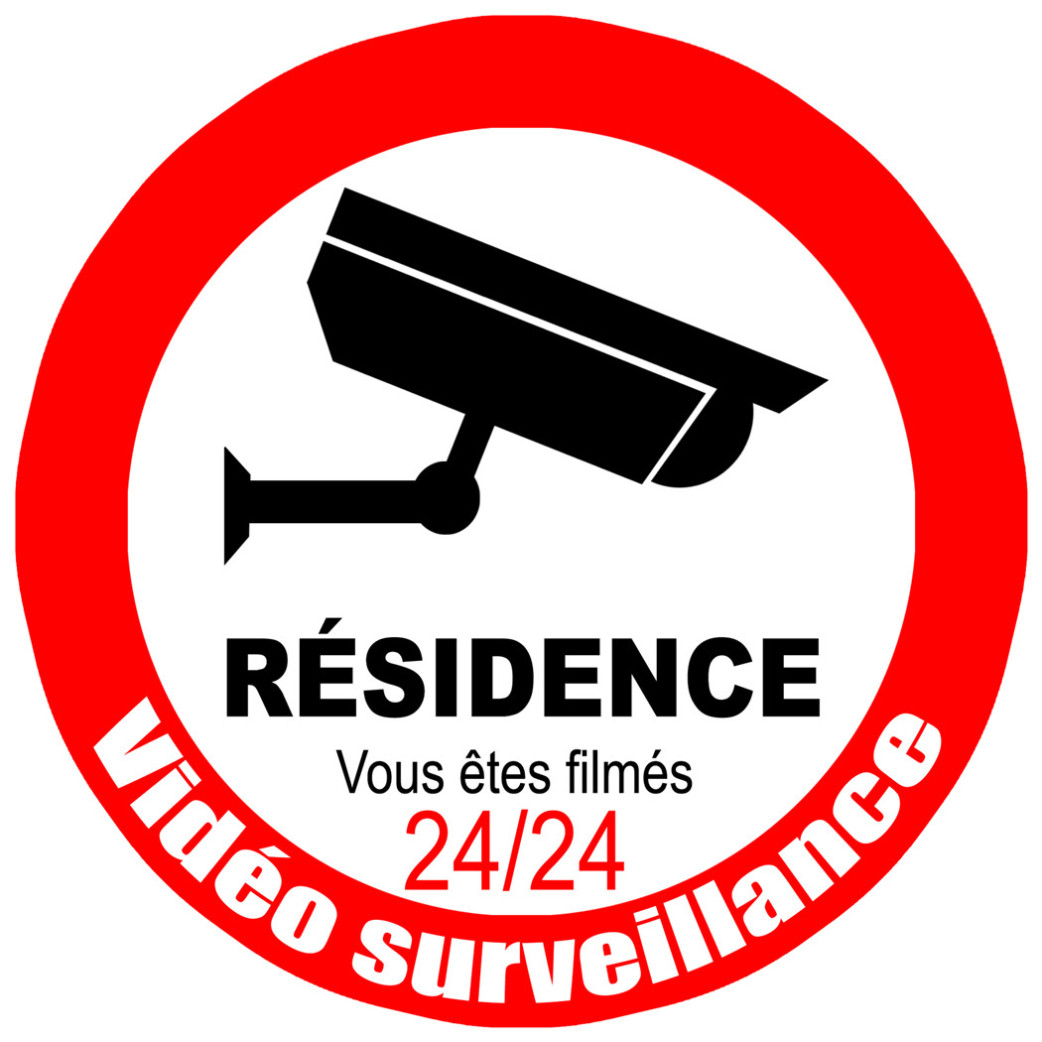 vidéo surveillance Résidence - 15cm - Sticker/autocollant