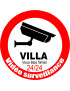 vidéo sécurité Villa - 20cm - Sticker/autocollant