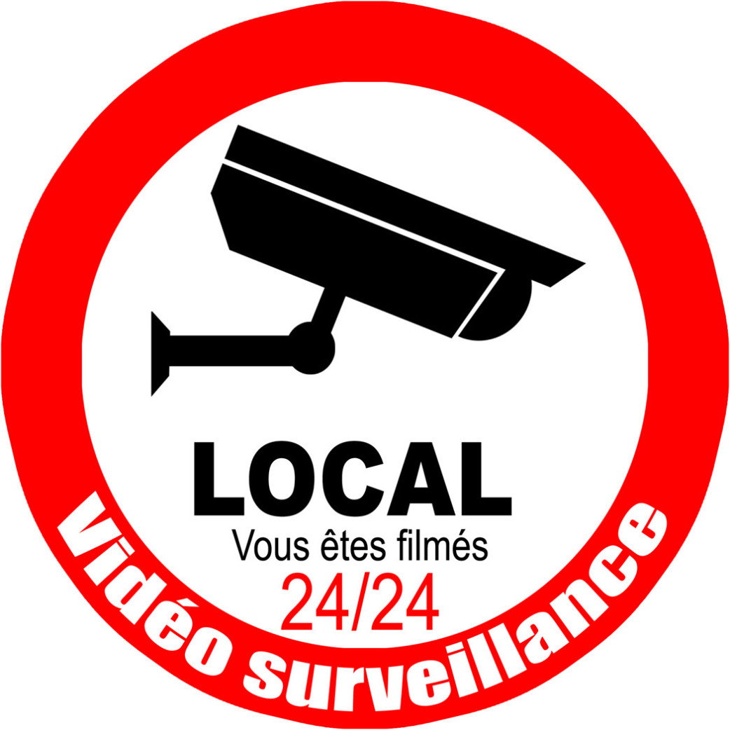 vidéo surveillance local - 15cm - Sticker/autocollant