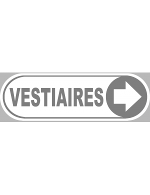 Vestiaires blanc flèche droite - 20x6.6cm - Sticker/autocollant