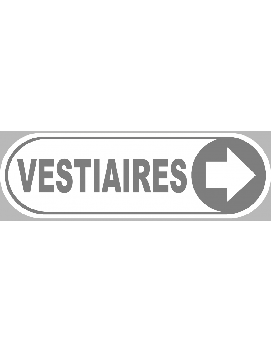 Vestiaires blanc flèche droite - 20x6.6cm - Sticker/autocollant Vestiaires blanc flèche droite - 20x6.6cm - Sticker/autocollant