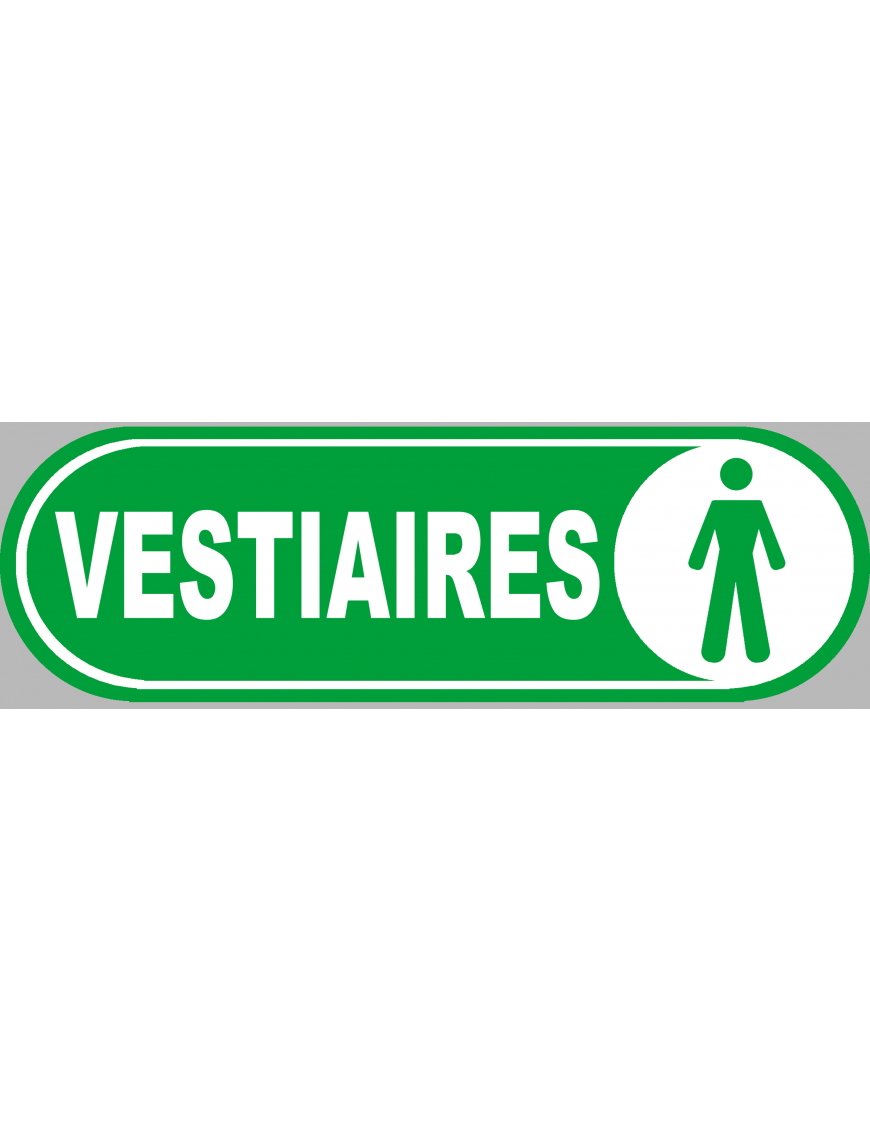 Vestiaires gars vert - 20x6.6cm - Sticker/autocollant Vestiaires gars vert - 20x6.6cm - Sticker/autocollant