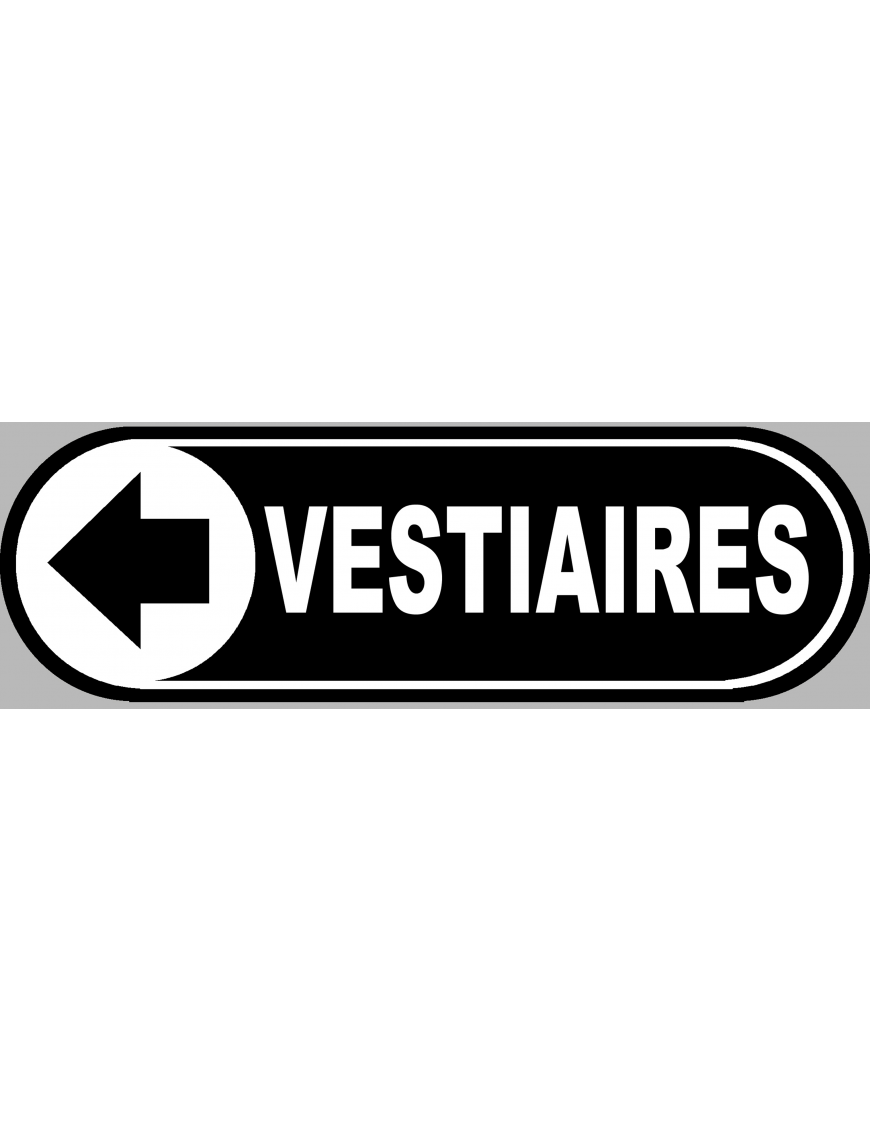 Vestiaires noir flèche gauche - 20x6.6cm - Sticker/autocollant Vestiaires noir flèche gauche - 20x6.6cm - Sticker/autocollant