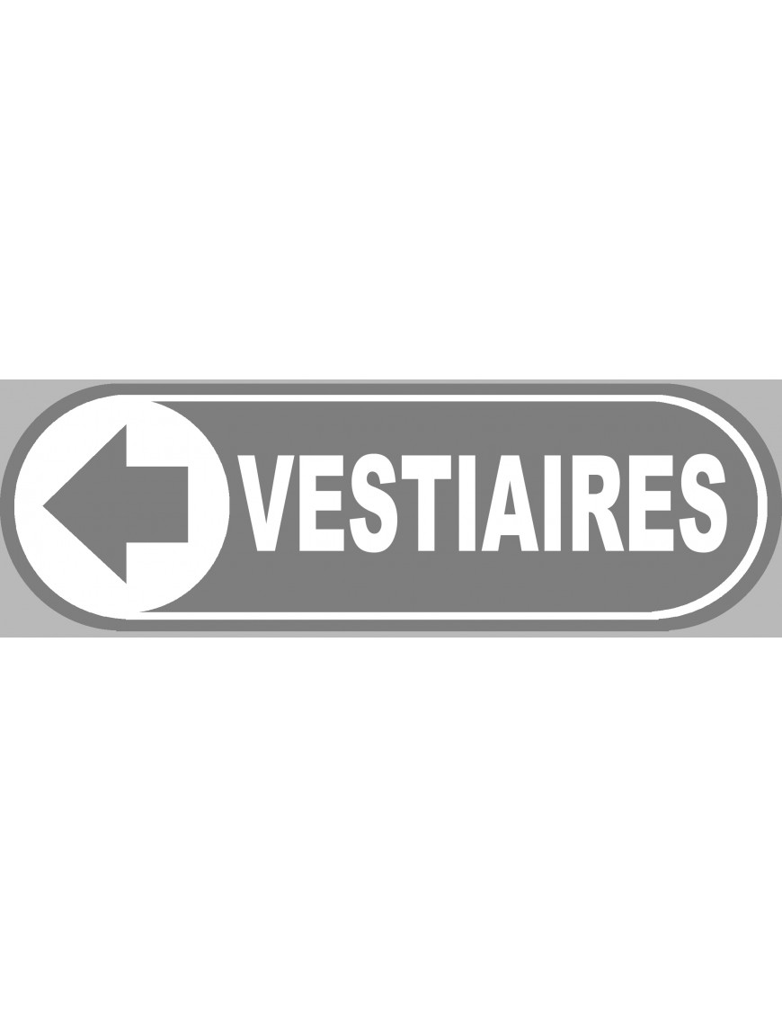 Vestiaires gris flèche gauche - 28x9 cm - Sticker/autocollant Vestiaires gris flèche gauche - 28x9 cm - Sticker/autocollant