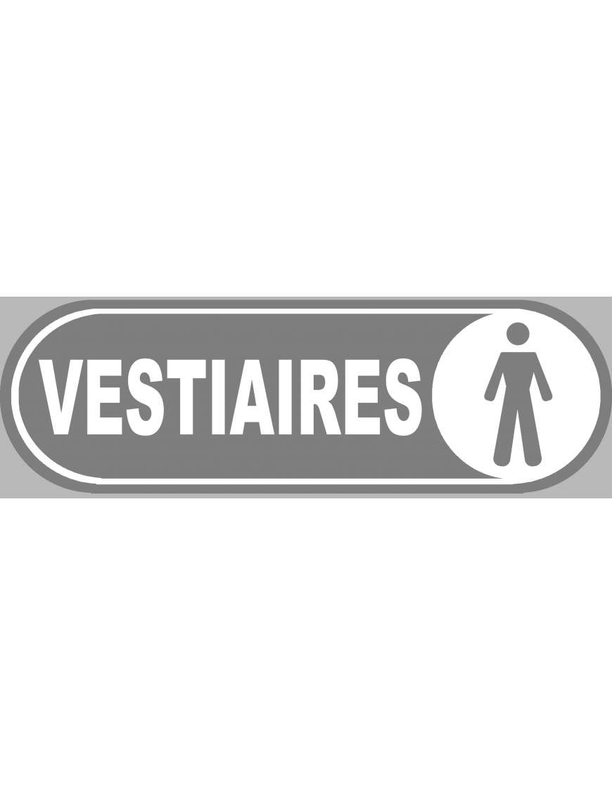 Vestiaires gars gris - 28x9 cm - Sticker/autocollant Vestiaires gars gris - 28x9 cm - Sticker/autocollant
