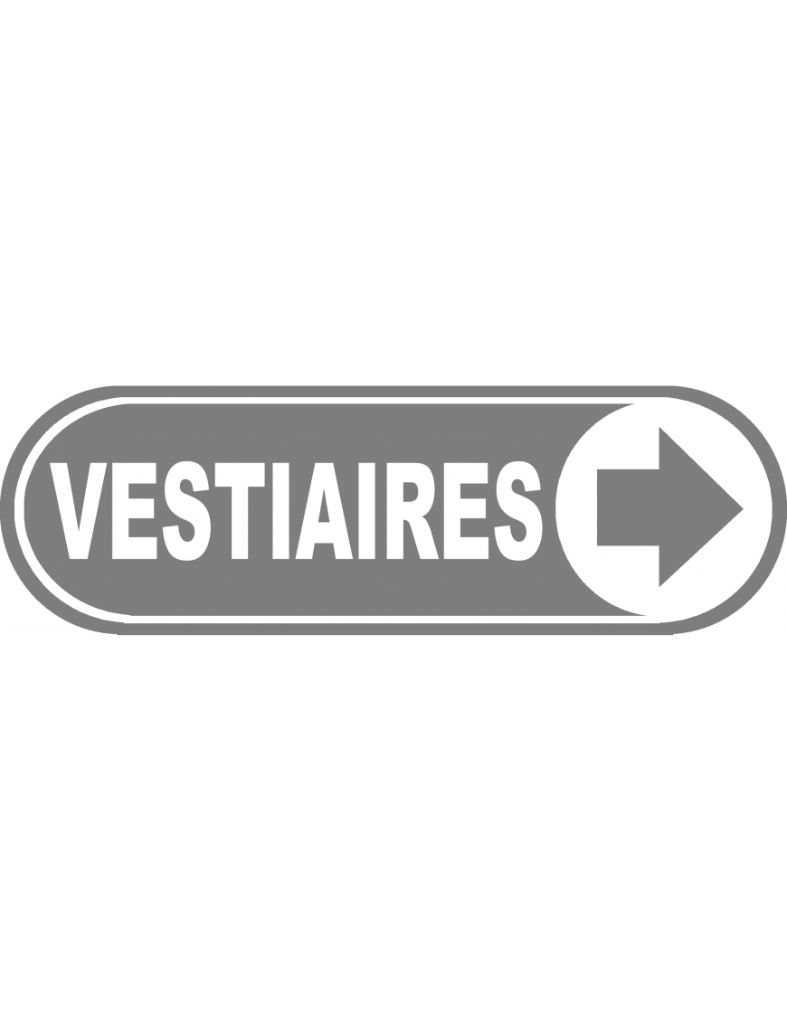 Vestiaires gris flèche droite - 20x6,6 cm - Sticker/autocollant Vestiaires gris flèche droite - 20x6,6 cm - Sticker/autocollant