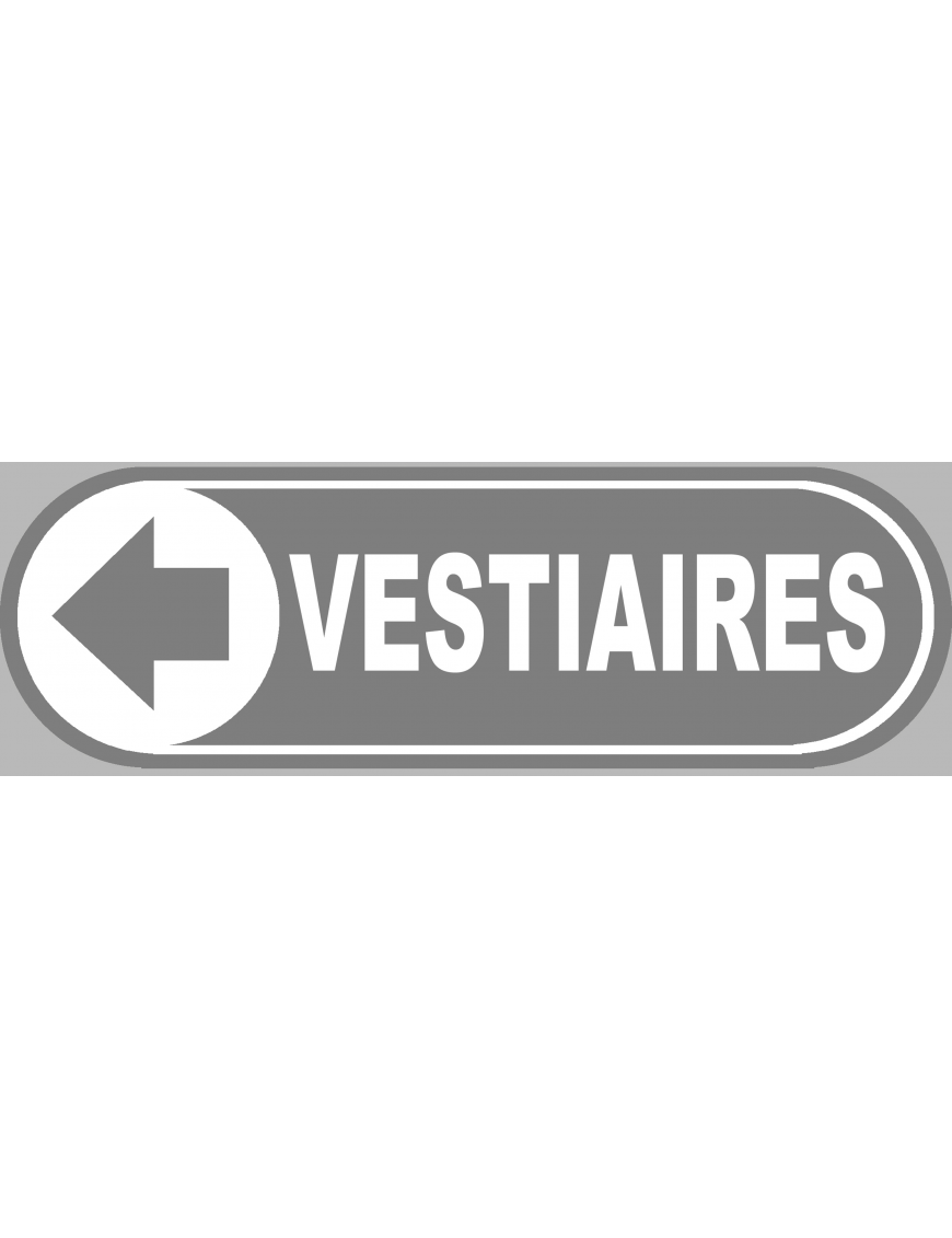 Vestiaires gris flèche gauche - 20x6,6 cm - Sticker/autocollant Vestiaires gris flèche gauche - 20x6,6 cm - Sticker/autocollant