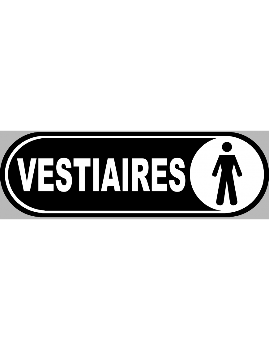 Vestiaires gars noir - 28x9 cm - Sticker/autocollant Vestiaires gars noir - 28x9 cm - Sticker/autocollant
