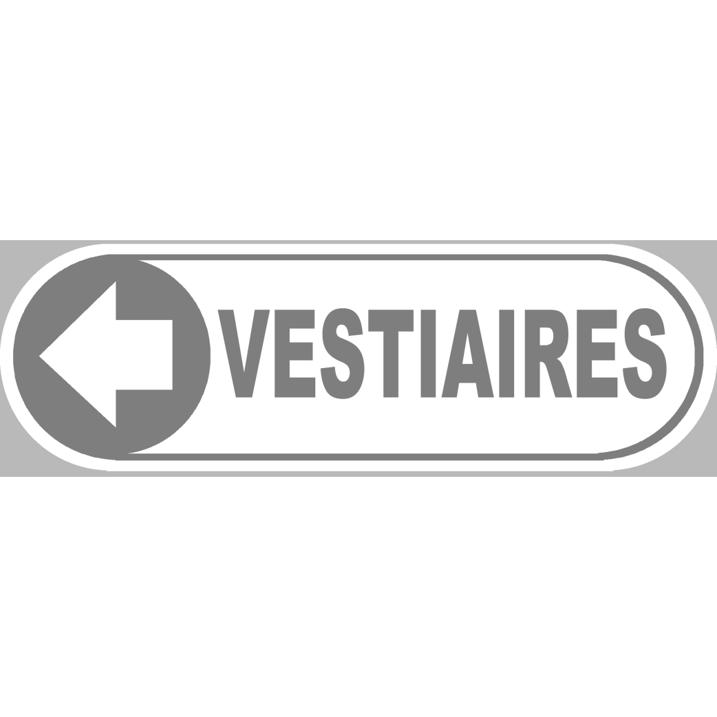 Vestiaires blanc flèche gauche - 28x9 cm - Sticker/autocollant
