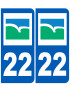 immatriculation 22 Côtes-d'Armor - Sticker/autocollant