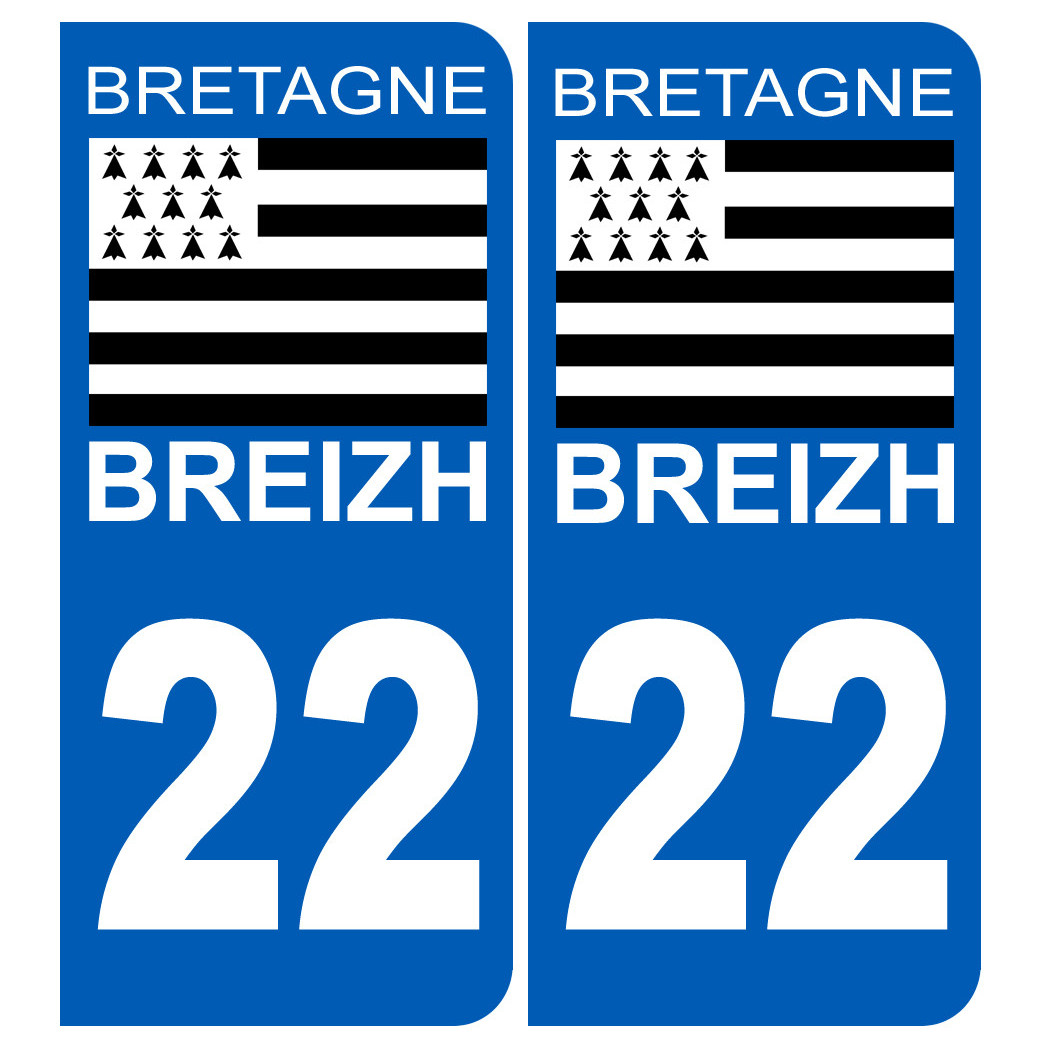 immatriculation 22 Breizh - Sticker/autocollant