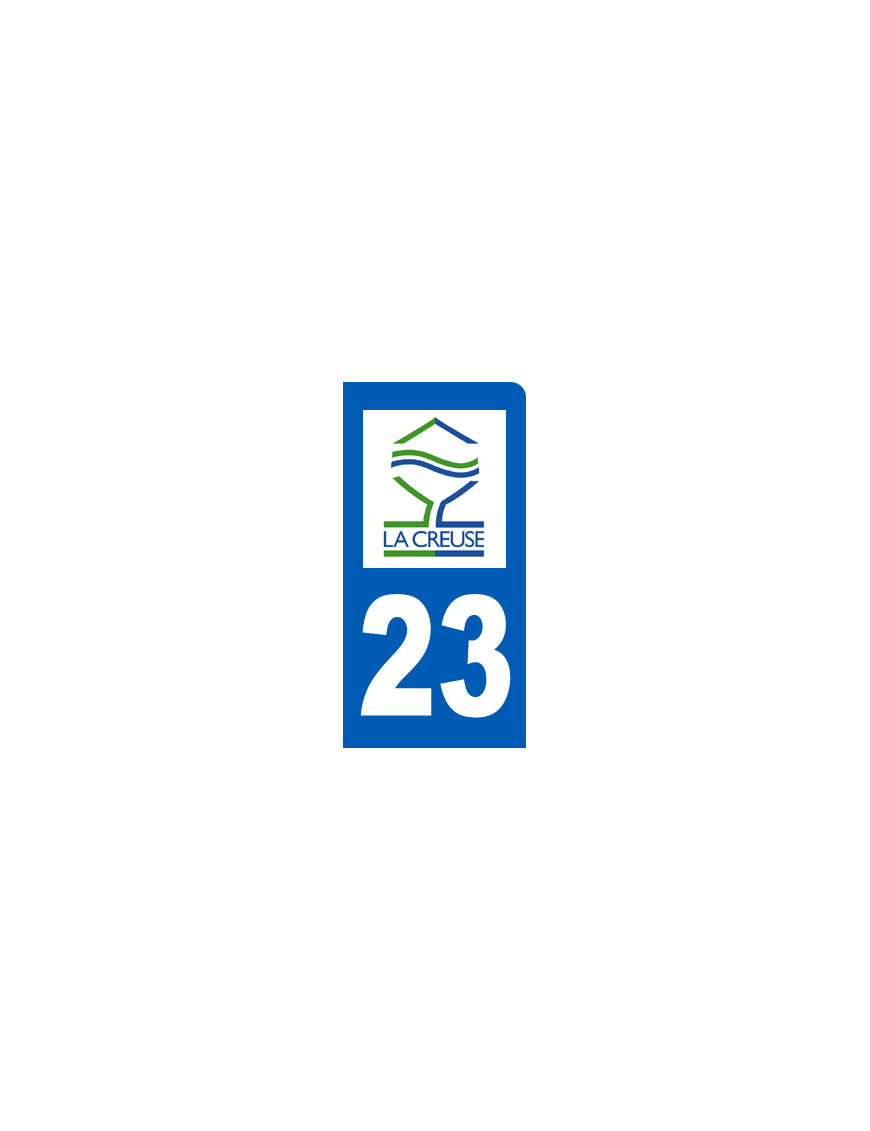 immatriculation motard 23 Creuse (6x3cm) - Sticker/autocollant